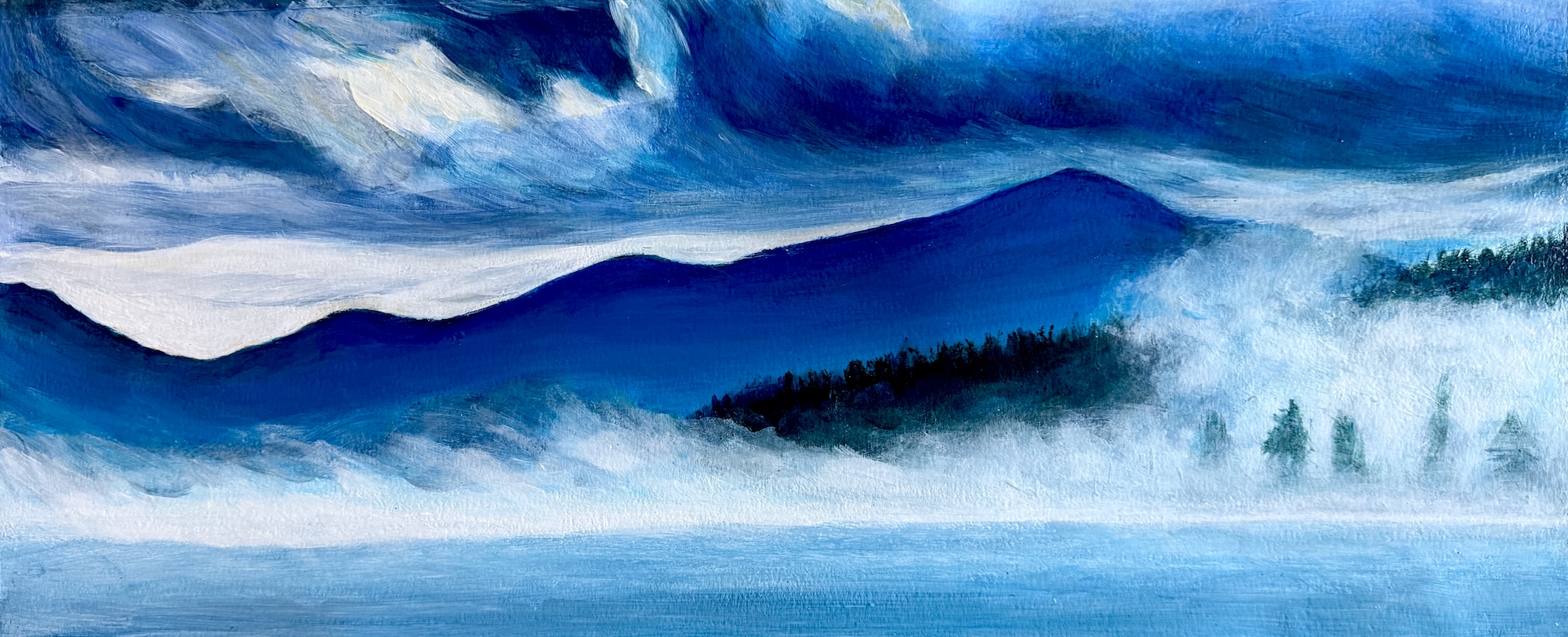 Fog, Transfer Beach (2026),
15 inches x 22.5 inches, acrylic on paper, C$850